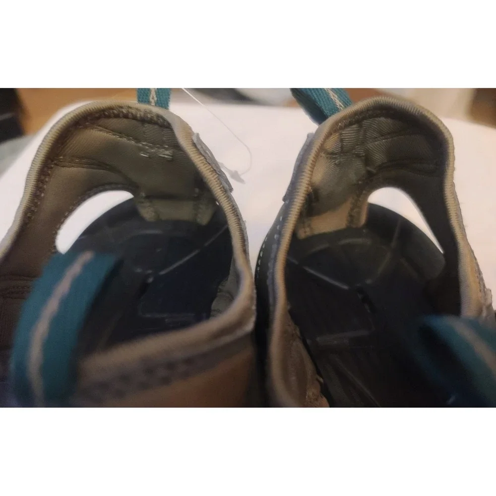 Mens‎ Hiking Sandals Brn/Grn Closed Toe Water Shoes Sport Trail Lug Sole Humtto